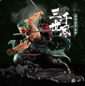 one piece figure zoro sanguine world pop super large limited edition japanese version three sword style male birthday gift ornament