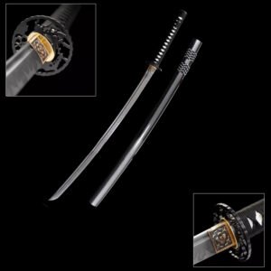 silver waves katateuchi one handed katana sword