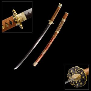 kinriko mitsudomoe koshirae katana with kogai